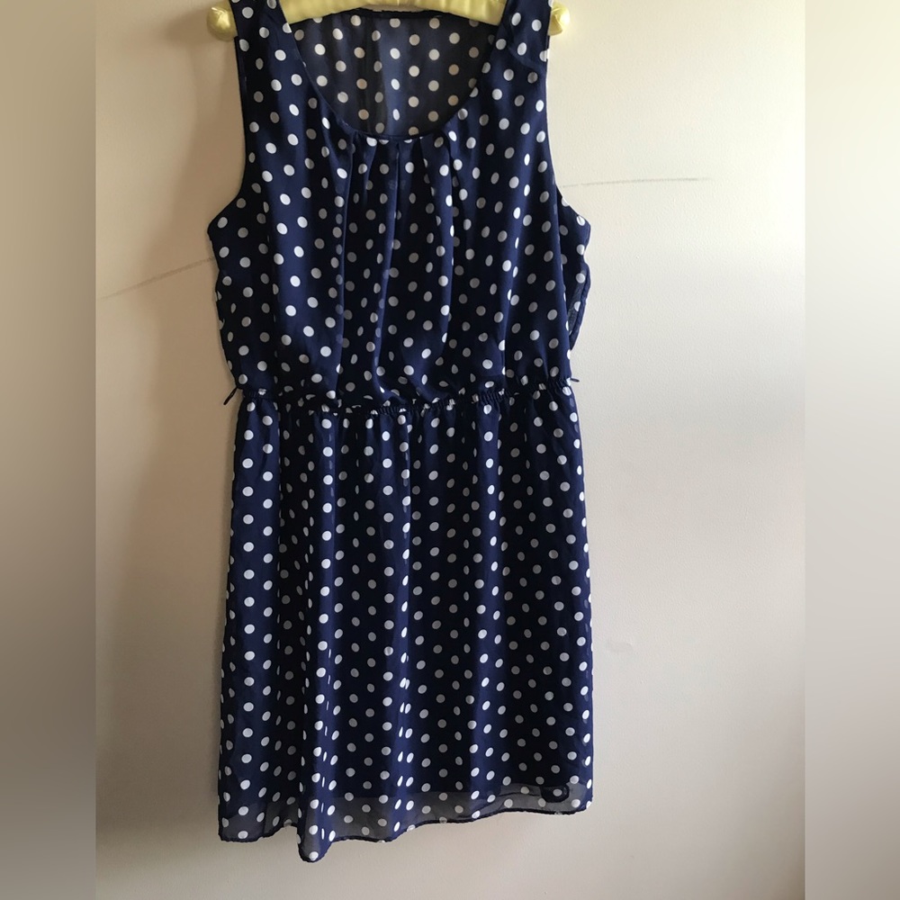 Navy polka dot dress